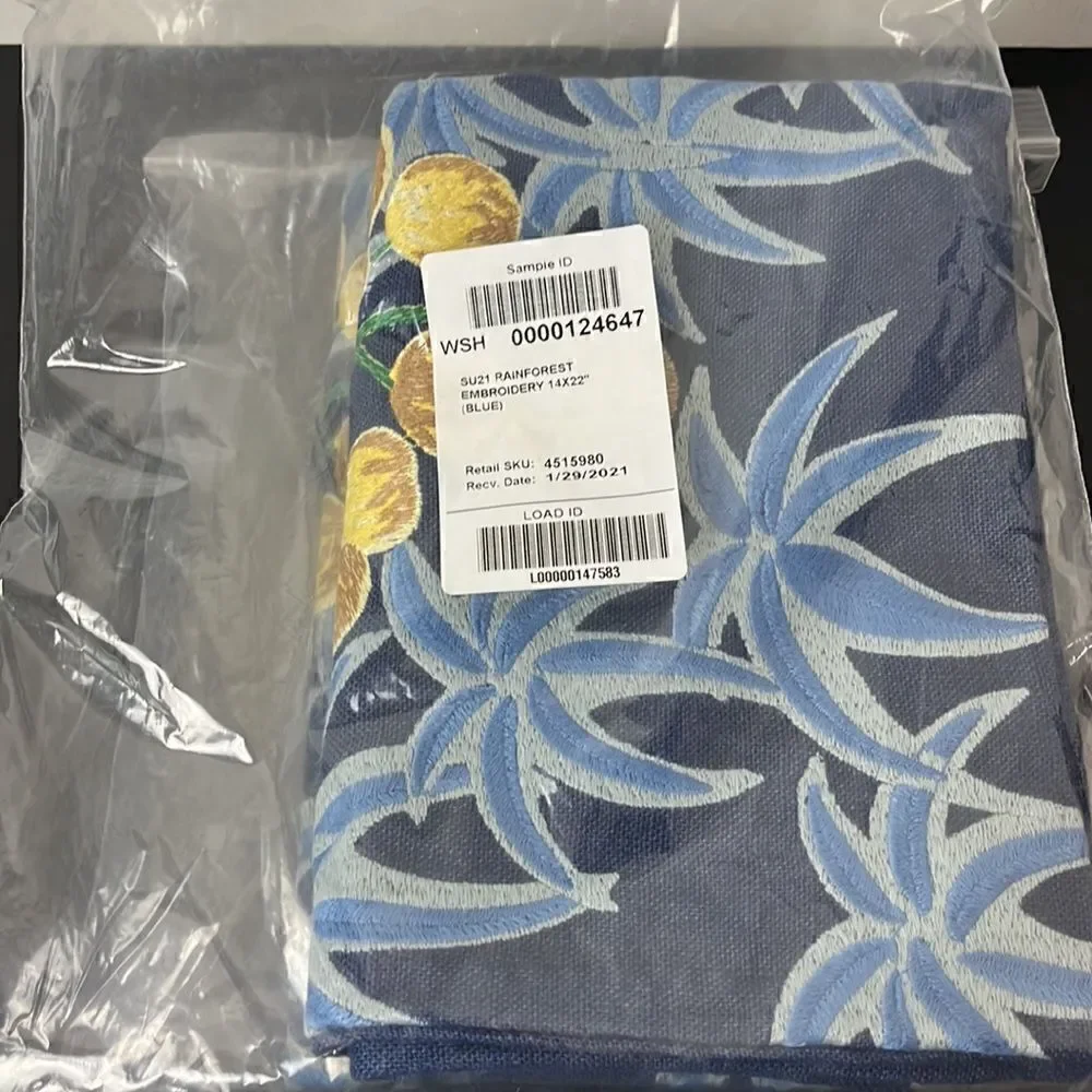 Williams Sonoma Rainforest embroidery